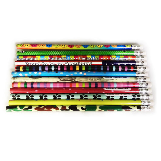 SKKSTATIONERY Assorted Colorful Pencils, Wooden Pencil with Eraser, Pencil Assortment, Novelty Pencils, Awards & Incentives, No.2 HB, Back to school, 12 Assorted Colors 144/box.