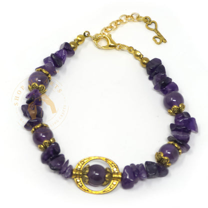 Shop My Arts Amethyst Bracelet for Women - Birthday Gifts for Women Mom with Authentic Crystals and Healing Stones