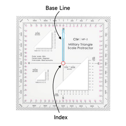 CYA Military Map Protractor Coordinate Scale Map for Land Navigation, Military Style UTM/MGRS Coordinate Scale