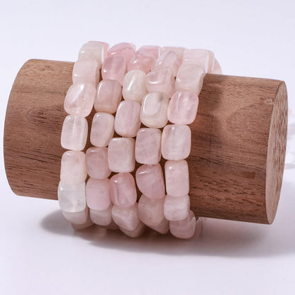 Natural Large Rose Quartz Cube Stone Beads 8x11mm 38cm/str Loose Semi Gemstone Stone Square Beads for Making Bracelets Necklace