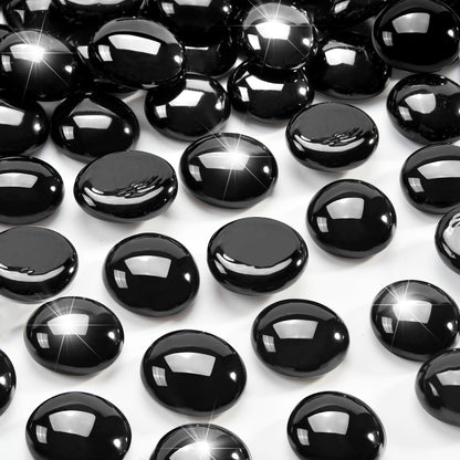 RUOJAS 10 Pounds Onyx Black Fire Glass Beads 3/4 Inch Firepit Gems for Fire Pit Table, Fireplaces, Fire Bowl, Garden Landscaping & DIY Crafts