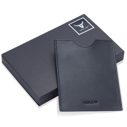 HISCOW Minimalist Passport Sleeve - Italian Calfskin (Black)