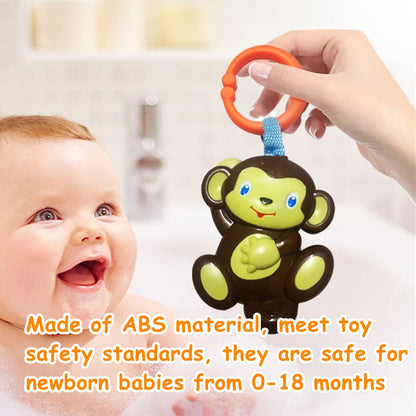YUNLOVXEE Baby Toys, Cartoon Animal Hanging Rattle Toys, Handbells Baby Rattles, Baby Bed Crib Car Seat Travel Stroller Toys for Infant, Best Birthday Gift for Newborn, 4 Pack