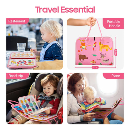 Montessori Toy Busy Book for Toddlers 1-3, Birthday Gifts for 1 2 3 Year Old Girls, Travel Activity Book & Sensory Learning Toy 1 2-4 Year Old Girl, Educational Busy Board for Fine Motor Skills