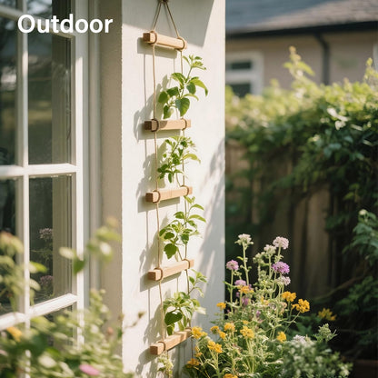GOOOXIM Chain Trellis for Climbing Plants Indoor – Natural Wood Ladder Style Plant Support for Vines, Ideal for Pothos & Ivy, Stylish Modern Design for Home & Garden Use, Indoor/Outdoor