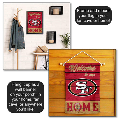 San Francisco 49ers Welcome Home Decorative Garden Flag Double Sided Banner