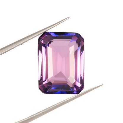 REAL-GEMS AAA+ 14.9 Carat Pink Kunzite Emerald Faceted Cut Loose Gemstone for Jewelry Making