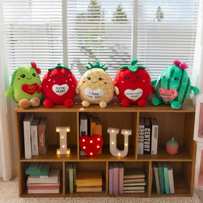 WENMOTDY Tomato Plush Toys 17 Inches Cute Fruit Stuffed Animal with Red Heart Soft Plush Tomato Pillow for Girlfriend Boyfriend Children Valentines Day Birthday