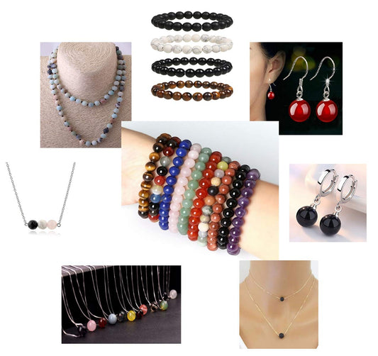 Cmidy 7 Chakra Natural Stone Beads 100pcs 10mm Round Genuine Real Stone Beading Loose Gemstone Mixed DIY Smooth Beads for Bracelet Necklace Earrings Jewelry Making