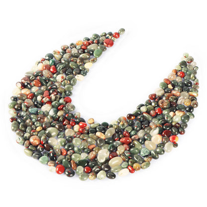 SMQ African Blood Stone Crystal Tumbled Chips Stone,Natural Gemstones Crushed Irregular Polished Healing Crystal Stones for Jewelry Making Home Flower Pot Fish Tank Decoration,1 lb