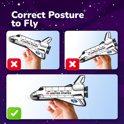ArtCreativity Space Shuttle Gliders, Set of 24, Flying Toys for Boys & Girls, Made of Foam Material, Outdoor Toys for Children, Outer Space Party Favors for Kids, Great for Indoor & Outdoor Play