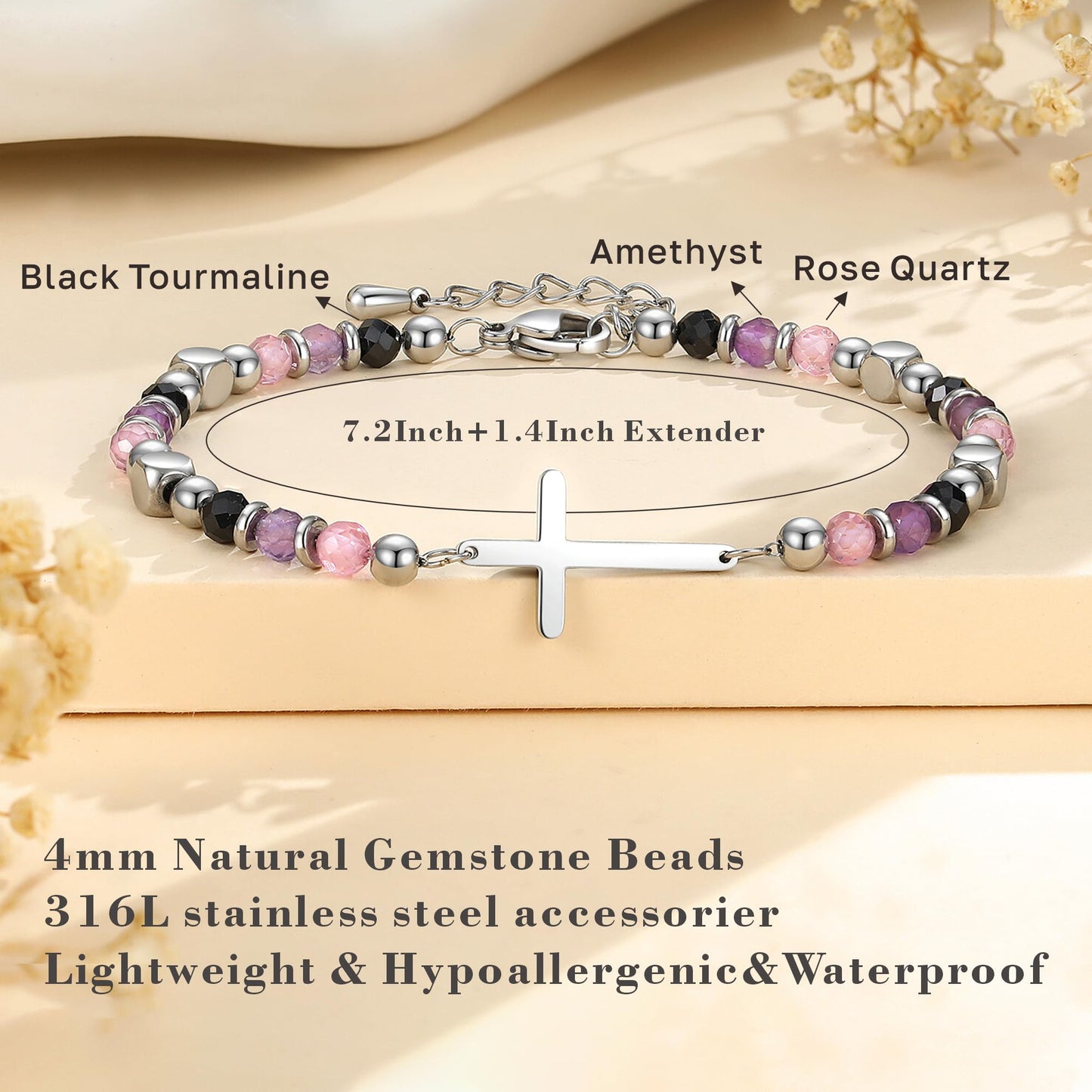 21st Birthday Gifts, 21st Birthday Decorations for Her, Dainty Christian Cross Bracelet – Adjustable Anxiety Relief Friendship Jewelry for Friend, Sister, Daughter
