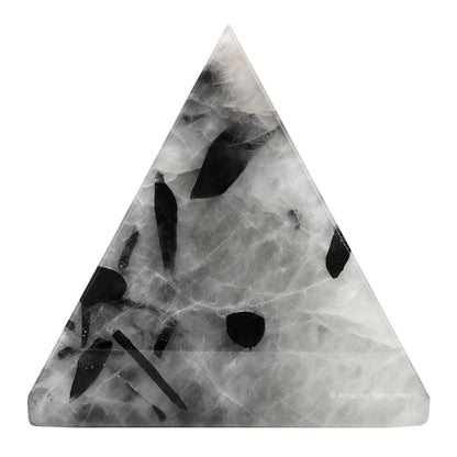 Amazing Gemstone Black Rutilated Quartz Pyramid Crystal Healing Stones - 2" Great Pyramid Figurine of Natural Stone Pyramid for Meditation, Reiki, Chakra Balancing and Crystal Pyramids Grid