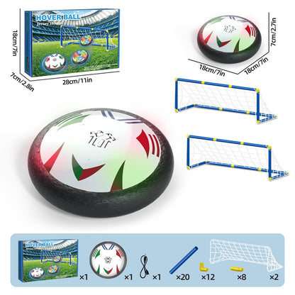 BIGSENYAO Hover Soccer Ball Toys with Rechargeable Batteries & Two Football Goal Sets, Kids Air Floating Soccer Toy with Foam Bumper & LED Lights, Birthday, Cool Indoor Games for Boy & Girl
