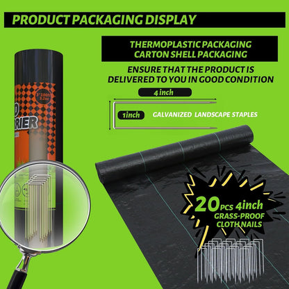 CFTEL 3x100FT Weed Barrier Landscape Fabric Heavy Duty, 3.2oz Durable Geotextile Fabric, Block Gardening Ground Cover Weed Mat, Weed Control Garden Cloth for Landscaping, French Drains, Yard Driveway