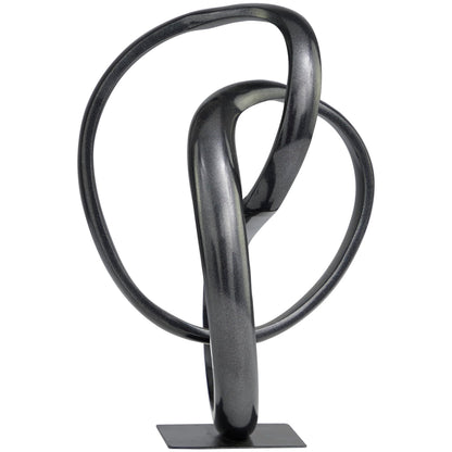 Deco 79 Aluminum Metal Abstract Decorative Sculpture Home Decor Statue, Accent Figurine 8" x 7" x 11", Dark Gray