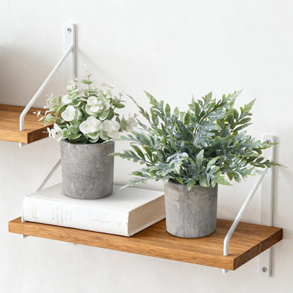 RUIDKUN 3 Pack Mini Potted Fake Plants Artificial Plastic Indoor Eucalyptus Plants for Home, Office, Desk, Bathroom, Coffee Table & Shelf (Green)