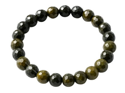 Amazing Gemstone Golden Sheen Obsidian Bracelet for Women - Chakra Mens Bracelet Protection Crystals and Healing Stones - Blessing Bracelet Spiritual Meditation Gift Christmas Stocking