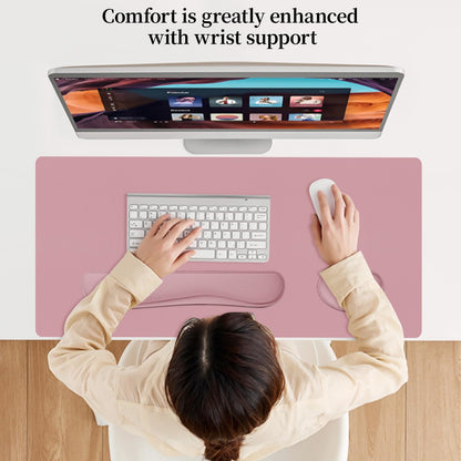 Meetcolor Mouse Pad and Keyboard Wrist Rest, 3-in-1 Large Keyboard and Mouse Pad Set, Ergonomic Wrist Rest for Computer Keyboards, Non-Slip Desk Mat Protector for Women (Purple Pink, 31.5" X 15.7")