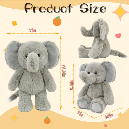 okegztoa Stuffed Animal Plush Toy Soft Plushie Cuddly Elephant Cute Plush Toy for Kids Toddlers Boys Girls Birthday Christmas Nursery Decor Party Favors