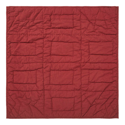 VHC Brands Connell Quilted Lap Throw 30Wx30L, Bedroom and Living Room Decor, Blanket, Cotton, Connell Collection, Square 30x30, Burgundy