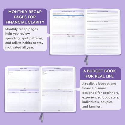 Dow Janes Planner Panda Planner Budget Planner 2026 Financial Planner – Monthly Budget Planner & Bill Payment Tracker, Expense Tracker Notebook, Budget Book, 8.5 x 11 Softcover Purple 120gsm