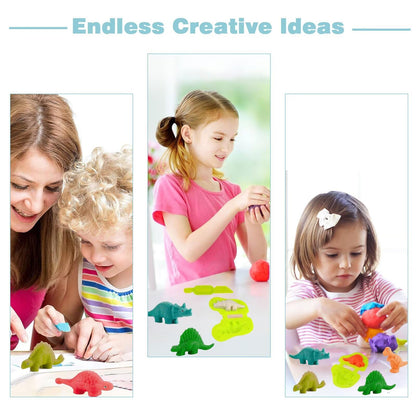 Yiklucg Unleash Creativity with 18 Unique Dino and 0cean Molds Dough Toys Dough Accessories Set Whit 10 .Ideal as a Gift for Kids Aged 3-4-8 Years