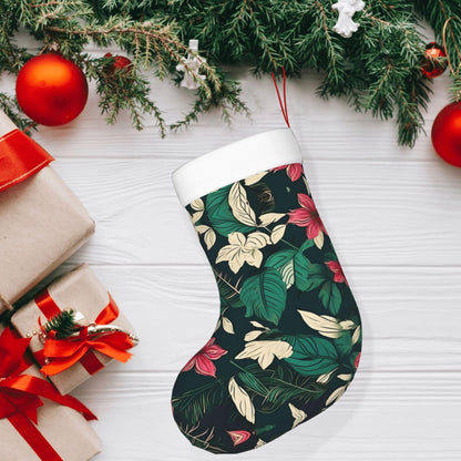 KOPUUYRD Flower Leaf Print Luxurious Holiday Socks,Unique Christmas Socks for Joyful Season,Festive Ornament Classic