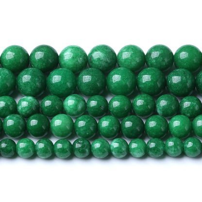10mm 38pcs Natural Green Cloud Jades Beads Round Loose Gemstone Crystal Energy Healing Power Stone Beads for Jewelry Making DIY Bracelet (10mm, Green Cloud Jades)