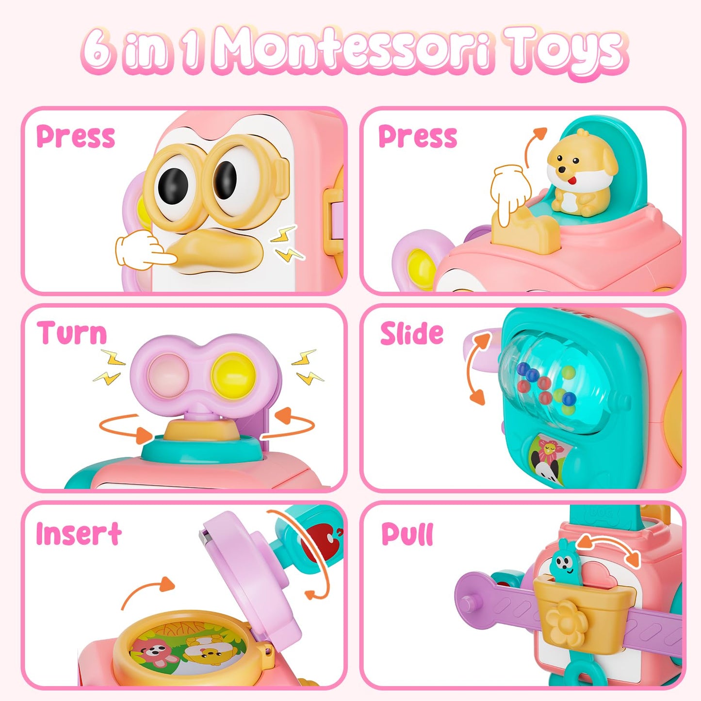 OSIMILY Toys for 1 Year Old Girl, Busy Cube Gift for 1 Year Old Girl,Sensory Toys for Toddlers 1-3,Fine Motor Skills Educational Toys,Birthday Gift for Baby Aged 6, 9, 10, 12, 18 Months
