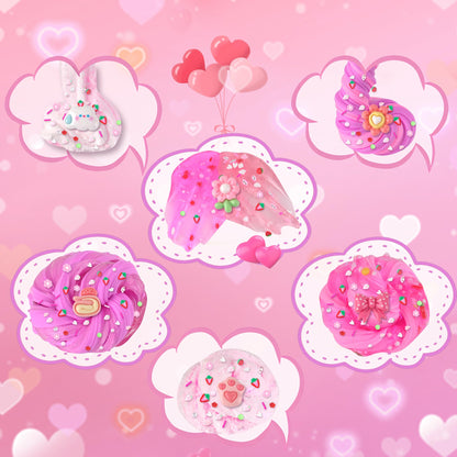 6 Pack Slimes, Pink Slime Kids, Cloud Slime kit for Girls Ages 8-12, Toys for Girls and Boys, for Kids Slime Set Party kit Goodie Bag Stuffers, 4 5 6 7 8 9 10 Year Old Girl Birthday Gift Cute Stuff