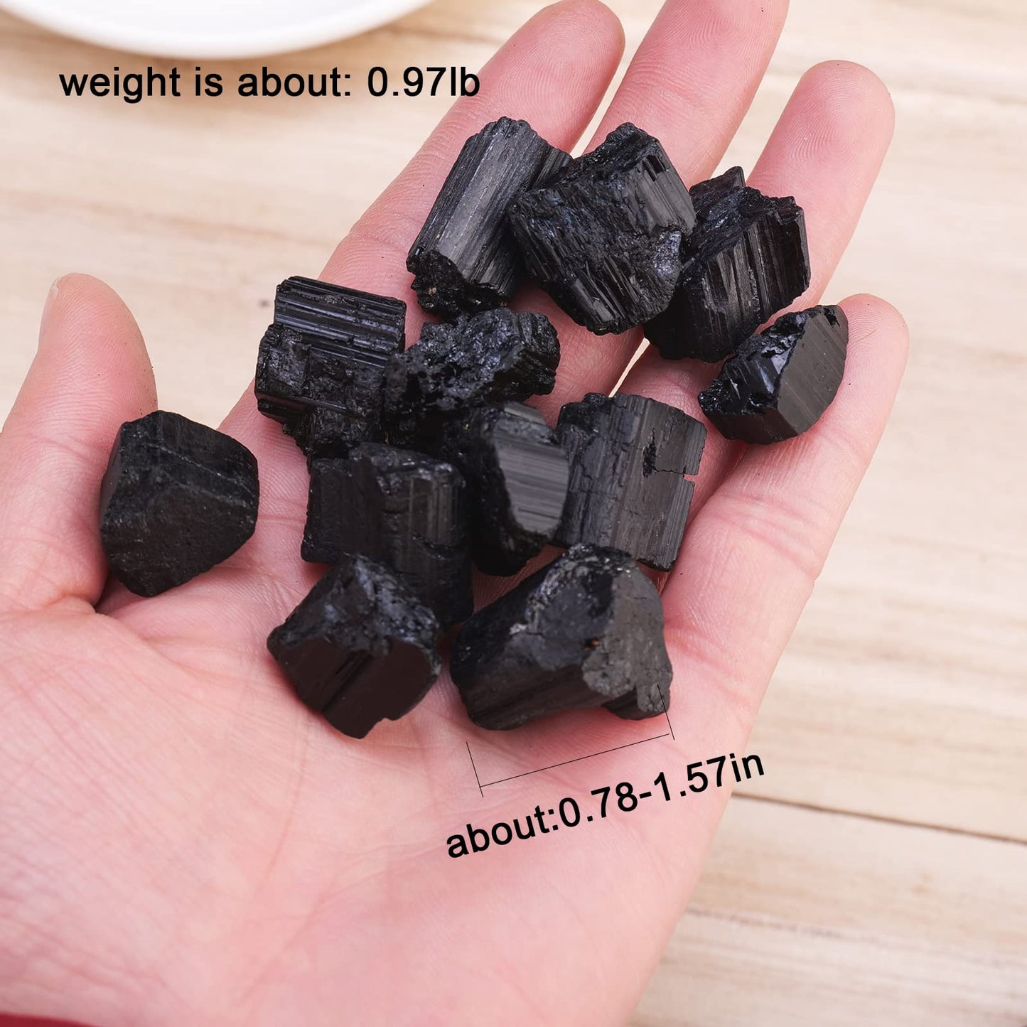 Apengshi Natural Black Tourmaline Raw Stone 0.97lb（440g） Bulk Rough Natural Reiki Energy Purification Negative Energy Healing Crystal Chakra Balance Spiritual Gift