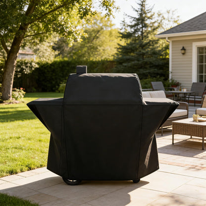 Stanbroil Grill Cover Fit Oklahoma Joe's Tahoma Auto-Feed Charcoal 900 Smoker, 600D Polyester Waterproof Outdoor Premium BBQ Grill Cover, Black