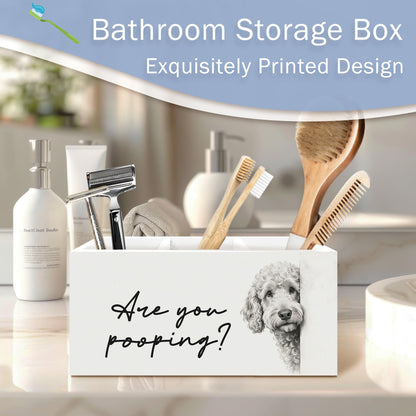 laveliabel Goldendoodle Gifts Pen Pencil Holder for Desk, Dog Lover Gifts for Women, Dog Bathroom Decor, Funny Goldendoodle Wooden Desk Pen Pencil Holder Organizer for Home Bathroom Decor
