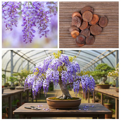 Weeping Wisteria Bonsai Tree Seeds for Planting – 10 Seeds | Cascading Purple Blooms | Outdoor Flowering Bonsai | Fast-Growing Vine Tree for Pots, Patios & Gardens