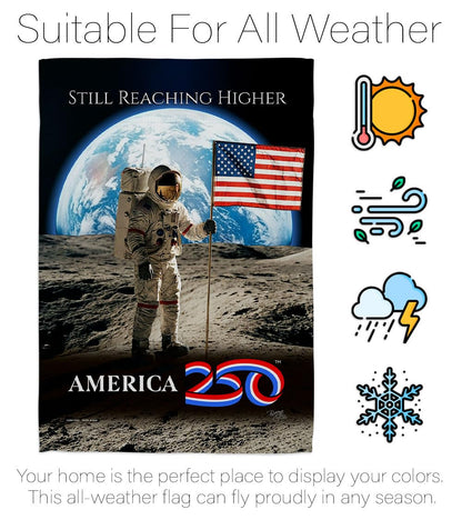America 250 Flag Astronaut Milestone Moon Landing Garden Poster 2 Pcs Pack Official Licensed Merchandise Garve Yard Decor Canvas Print Textile Woven Tapestry USA 250th Anniversary Decoration Gift
