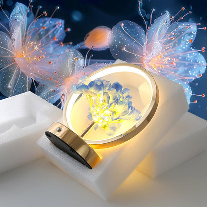 JHXLAMP Birthday Gifts for Women Mom,Hydrangeas Flower Touch Lamp,Rechargeable Cordless 3 Way Dimmable Small Night Light for Bedroom,Living Room,Office Home Decor Thank You Gifts for Festival-Blue