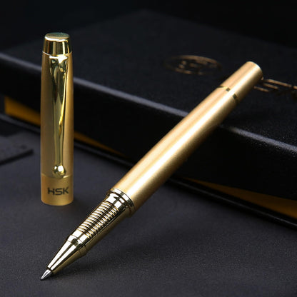 HSK Ballpoint Pens Luxury gift Pen Black Refill Line width 0.5mm,Best Ball Pen Gift Set for Men & Women Professional Executive,Office,Nice Pens Classy Gift Box (Gold)