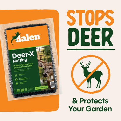Dalen Deer-X Protective Netting for Gardens & Landscapes - 7 ft x 100 ft Black Garden Netting, 3/4-inch Mesh - Helps Deter Deer from Vegetables, Fruits & Flowers - Made of Weather-Resistant Plastic