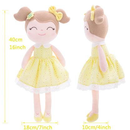Gloveleya Baby Girl Spring Plush Doll – Soft Snuggle Doll, Cute Toddler Gift with Gift Box, First Baby Doll for Girls, Birthday, Christmas & Holiday Present