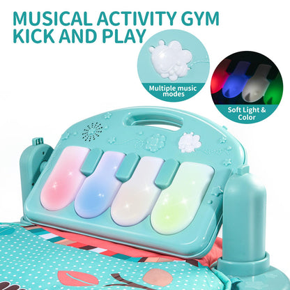 TEMI Baby Gym Toys & Activity Play Mat, Kick and Play Piano Gym Center with Music and Lights, Electronic Learning Toys for Infants, Toddlers, Newborn, Girls and Boys Ages 1 to 36 Months