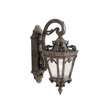Kichler Tournai 18” Outdoor Wall Light with Clear Seeded Glass in Londonderry, 1-Light Traditional Fixture, 9356LD