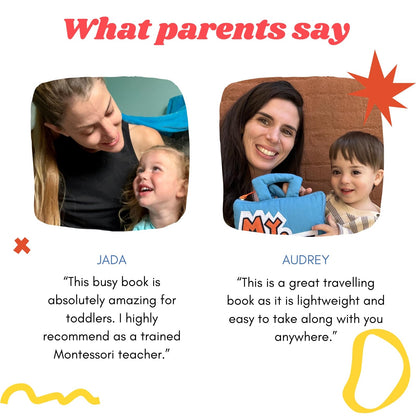 BAVY My Quiet Book - Toddler Travel Car Plane Airplane - All Parts Attached - Activity Montessori Board Book, Travel Toys for Toddlers 1-3, Gifts for 1 2 3 4 Year Old Girl, Birthday Gifts Toys Age 2-4