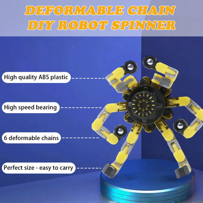 48Pcs Transformable Fidget Spinners Toys- Deformable Fingertip Gyro Stress Relief Sensory Toys, Easter Party Favors & Birthday Gifts for Kids Adults Boys Girls