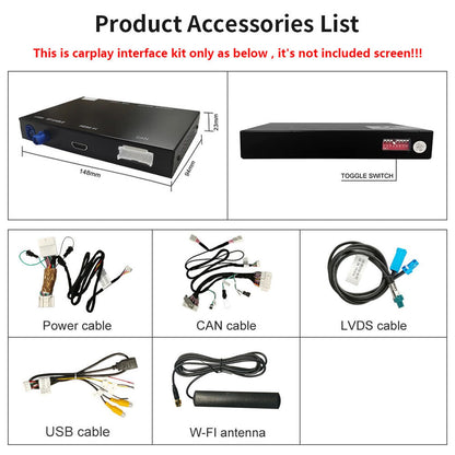 Wireless CarPlay Retrofit Kit Decoder for Lexus NX/ES/UX/CT/RX 2014-2020 Retains Factory Controls Support Android Auto, Mirror Link, Backup Camera, YouTube, Original Car Function