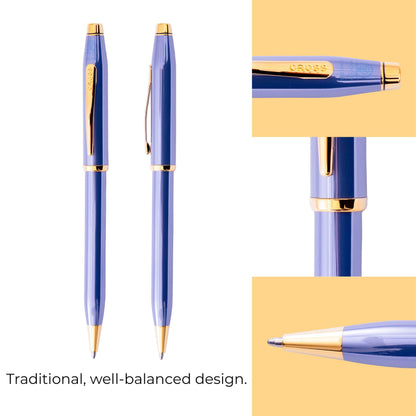 Cross Official Cross Ballpoint Pen, Oil-based, Medium Point, Centuri 2, Lavender Blue at 0082 165, Limited Color, Genuine Imported