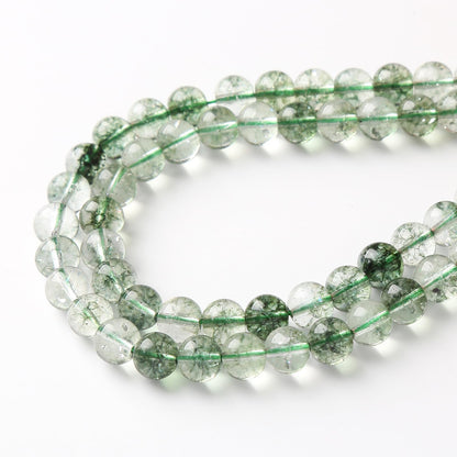 32PCS 12MM Green Crackle Phantom Ghost Crystal Beads for Jewelry Making DIY Bracelet Necklace Accessories 15" Energy Healing Power Stone Beads