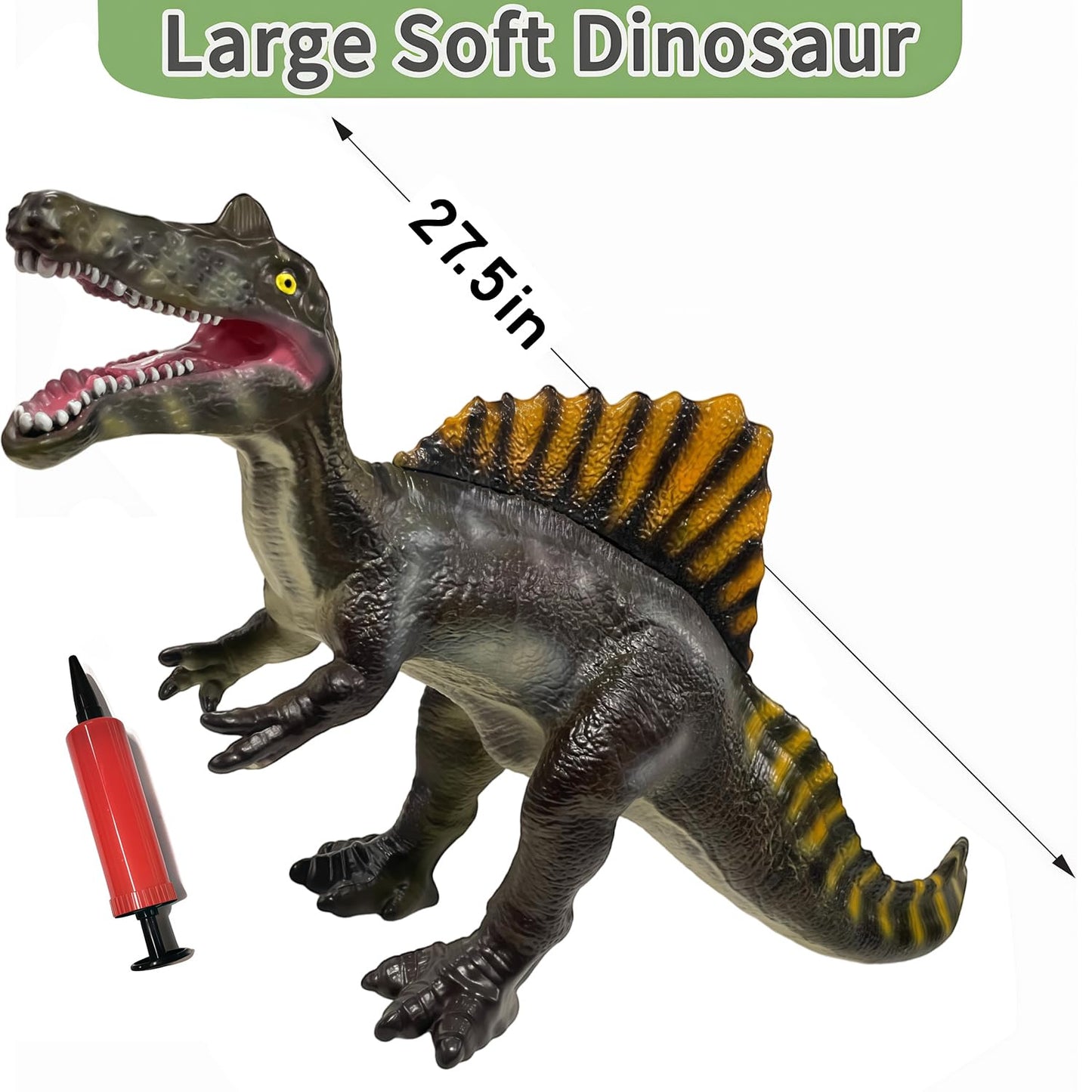 YONGJULE Large Dinosaur Toys- 27.5" Spinosaurus Soft Dinosaur Toys for Kids 3-5, Big Inflatable Dino for Boys Girls, Toddler Party Favors Birthday Gifts