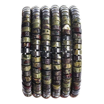 Natural Dragon Blood Stone Spacer Beads 6x3mm 38cm/str Flat Round Loose Semi Gemstone Caps for Making Bracelets Necklace