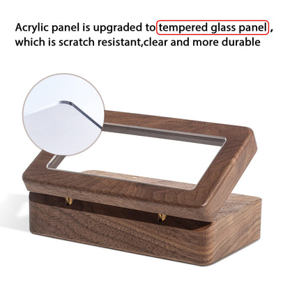 Wislist Double Ring Box for Wedding Ceremony, Walnut Wooden Heart-shaped Ring case for Wedding and Engagement (Walnut)